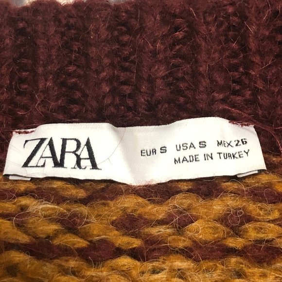 Zara Striped Multi-Color Cropped Crew Neck Sweater - Picture 7 of 9